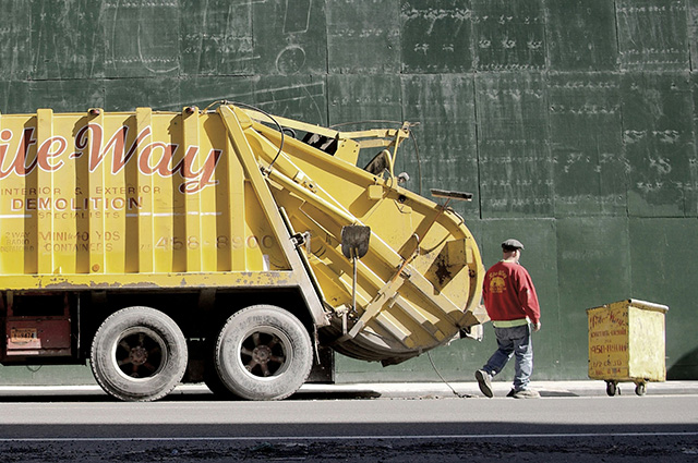 Yellow Garbage Truck